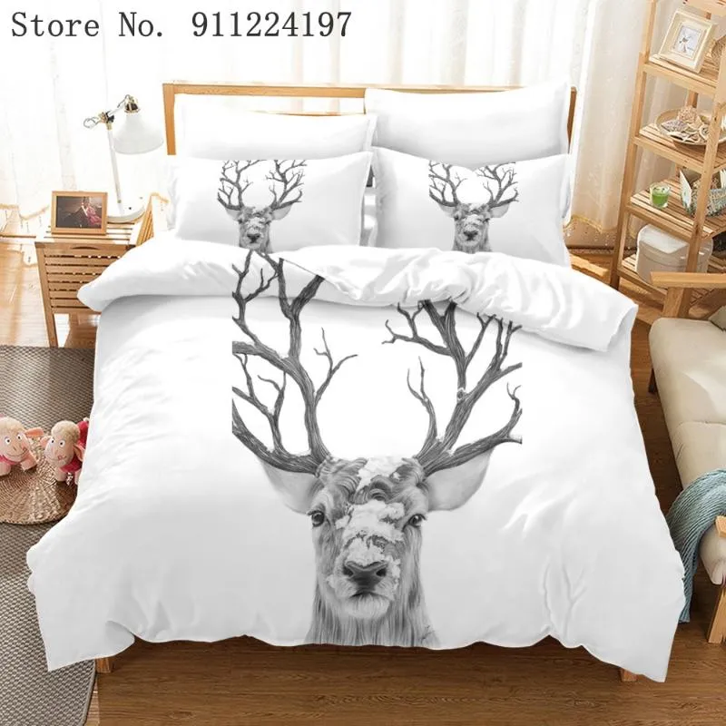 Sängkläder set Animal Set 3D Custom Design Elk Quilt Cover Comporter duvet 140 200/240 220cm Full Twin Single Double Size