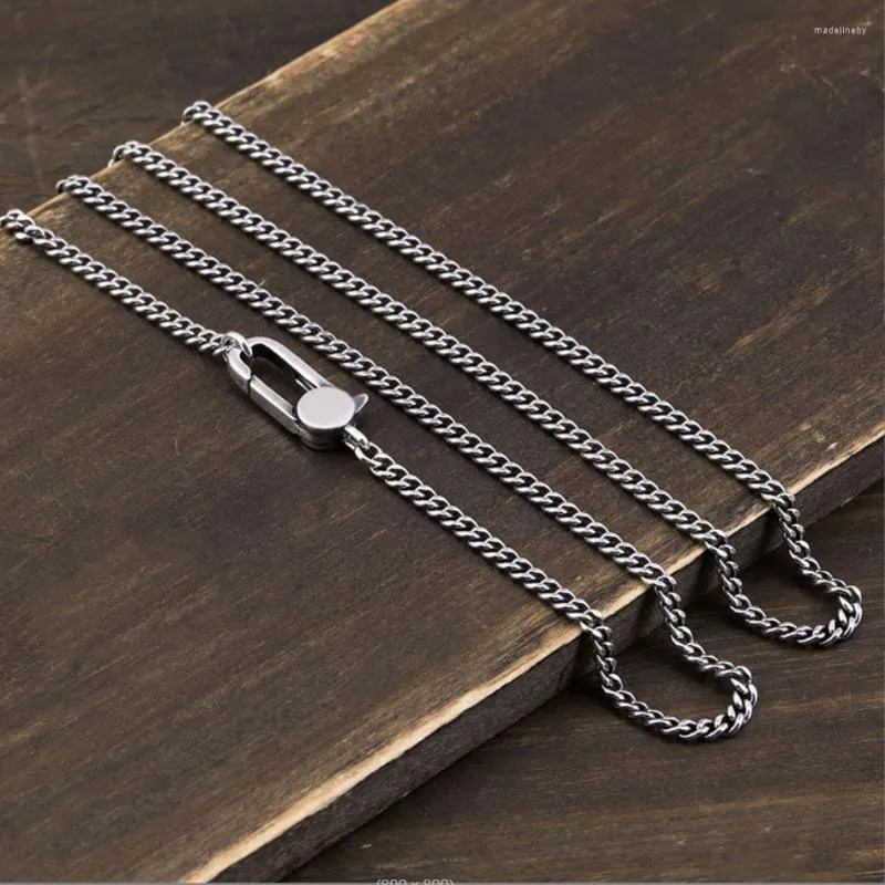 Chains Thai Silver Classic Retro Saddle Chain Necklaces For Men Women S925 Sterling Long Cross Fine Jewery