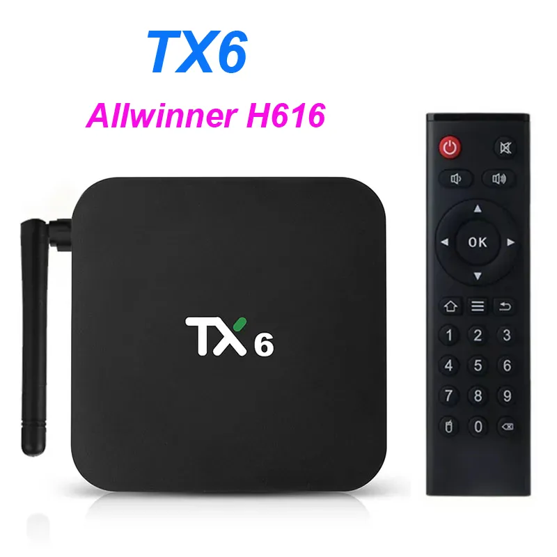 Tanix TX6 TV Box Android 10 4GB DDR3 64GB Allwinner H616 EMMC 2.4G 5G WiFi BT 4.1 Supporto 4K H.265 HD Smart Set TopBox