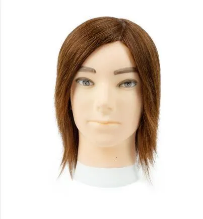 Mannequin Head with 100% Human Hair Dark Brown and Natural Black Training  Head,Cosmetology Doll Head Practice for Hair - AliExpress