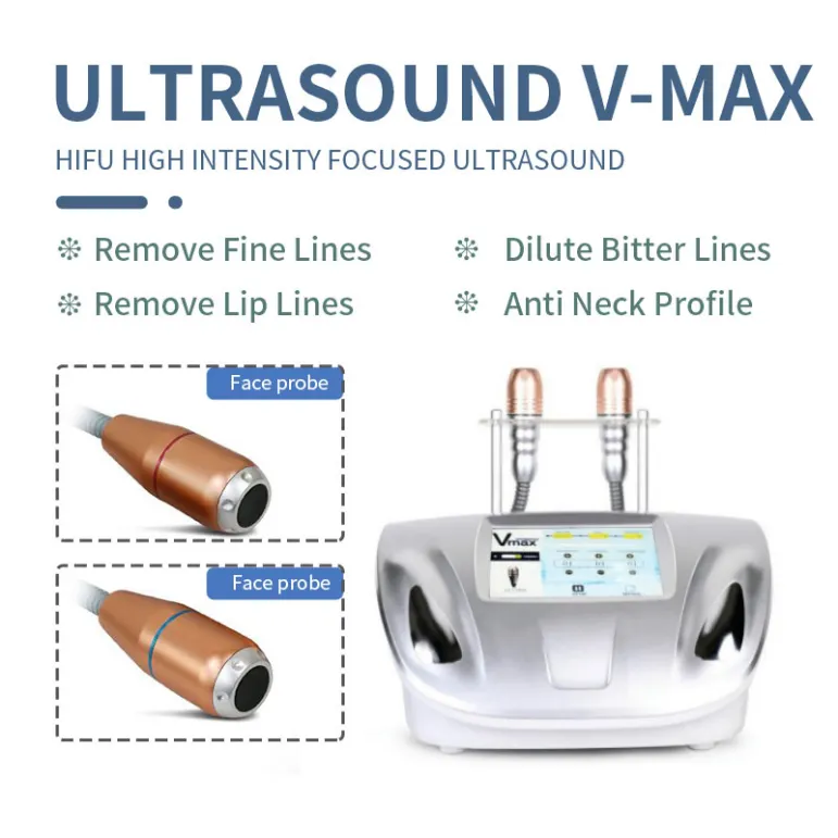 Effektive Vmax Hifu Ultraschall Hifu 3,0 mm 4,5 mm 2 Sonden Radar Line Carve Hautstraffung Smas Face Lifting Machine471