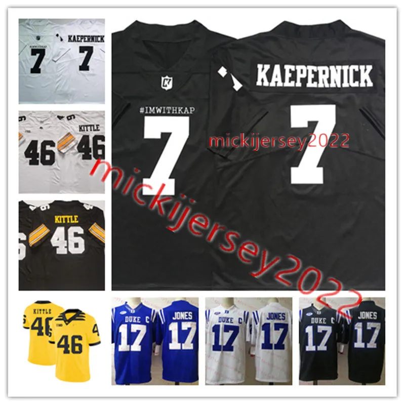 Colin Kaepernick Football Jersey #7 - Villa I'm With Kap, Stitched Numbers, Breathable Mesh, Black & White, Sizes S-3XL - View #3
