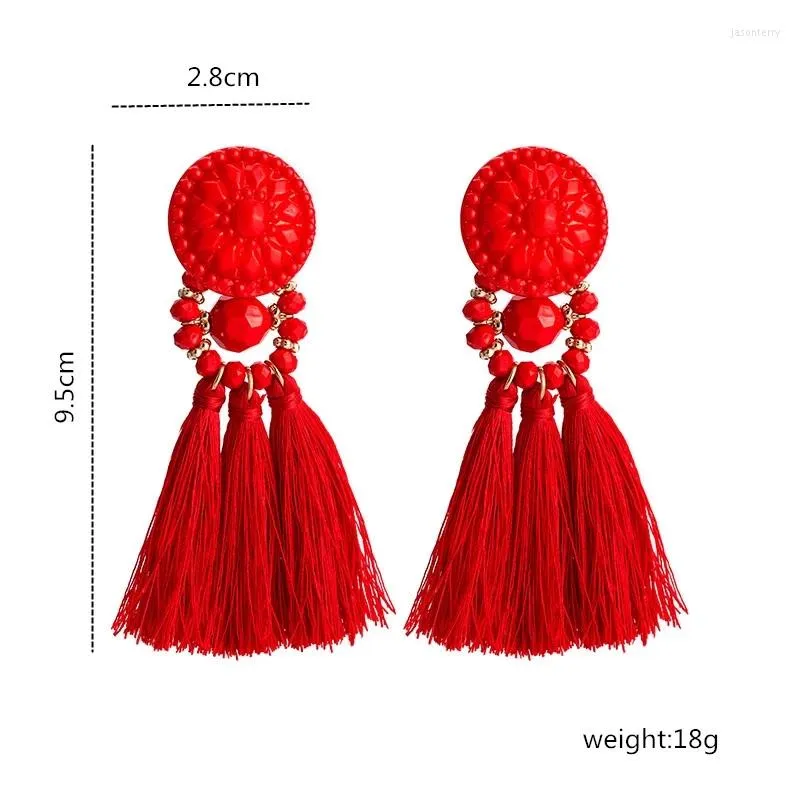 Dangle Earrings Weaving Resin Tassel For Women With Simple Bohemian Style Pendant Give The Gift A Beach Party