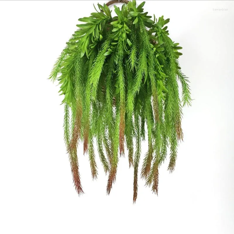 Decorative Flowers 1PC Artificial Fern Rattan Simulation Plant Vine Plastic Persian Grass Green Home Wedding Party Indoor Wall Decoration