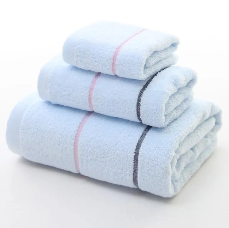 Towel 3Pcs/Set Cotton Bathroom Sets 1 Bath Face Hand For Women Shower Hair