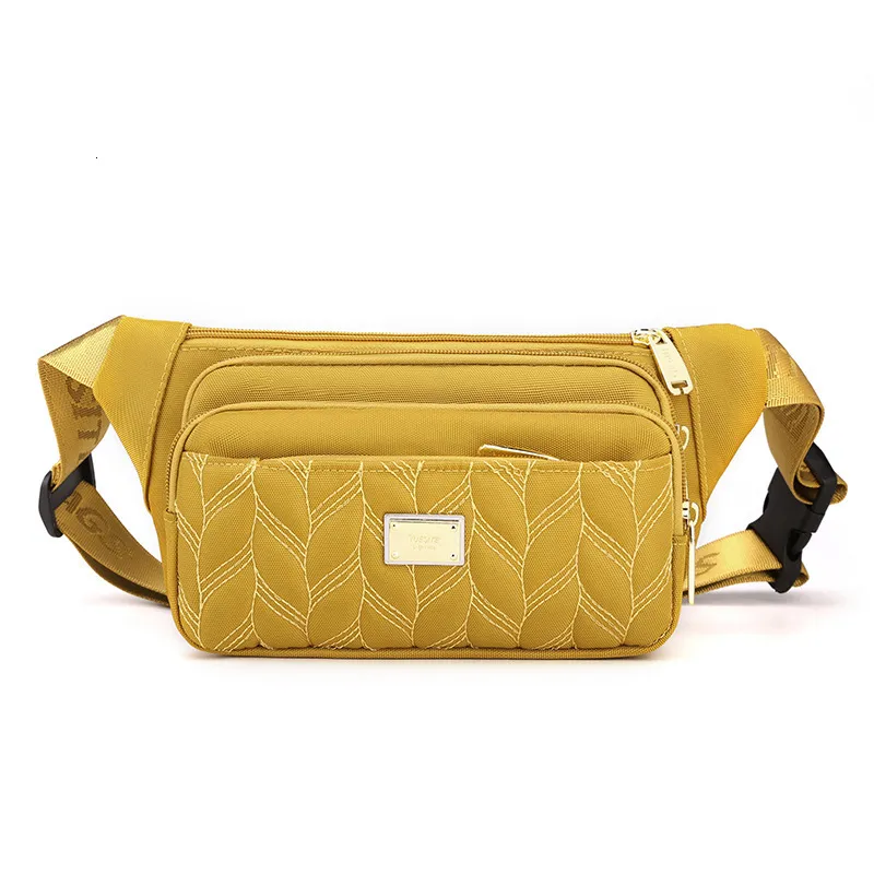 Taille Taschen Goldene Fanny Pack Wasserdichte Nylon Hüfte Bum Gürtel Leichte Geld Telefon Beutel Pochetes Mulheres 230310