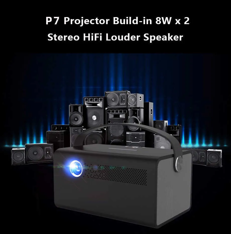 Projectors P7 Mini Portable Projector Smart 3D Android 90 Wifi BT DLP Home  Theater 1080P HD For 4K Smartphone With Battery R230306 From Ark_royal,  $574.14
