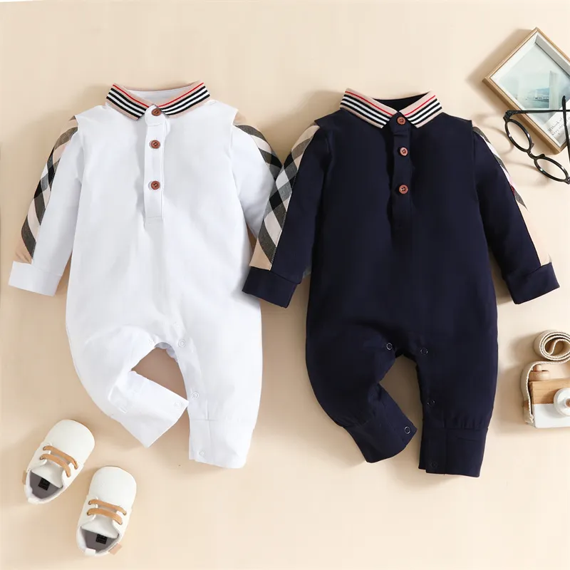 Baby Rompers Purity długie rękawy Baby kombinezon dzieci nowonarodzone ubranie lapel moda dziewczyna urocze dziecko Zestaw maluch wygodny kombinezon