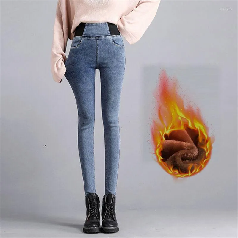 Jeans Para Mujer Invierno Mujer Cálido Terciopelo Casual Damas