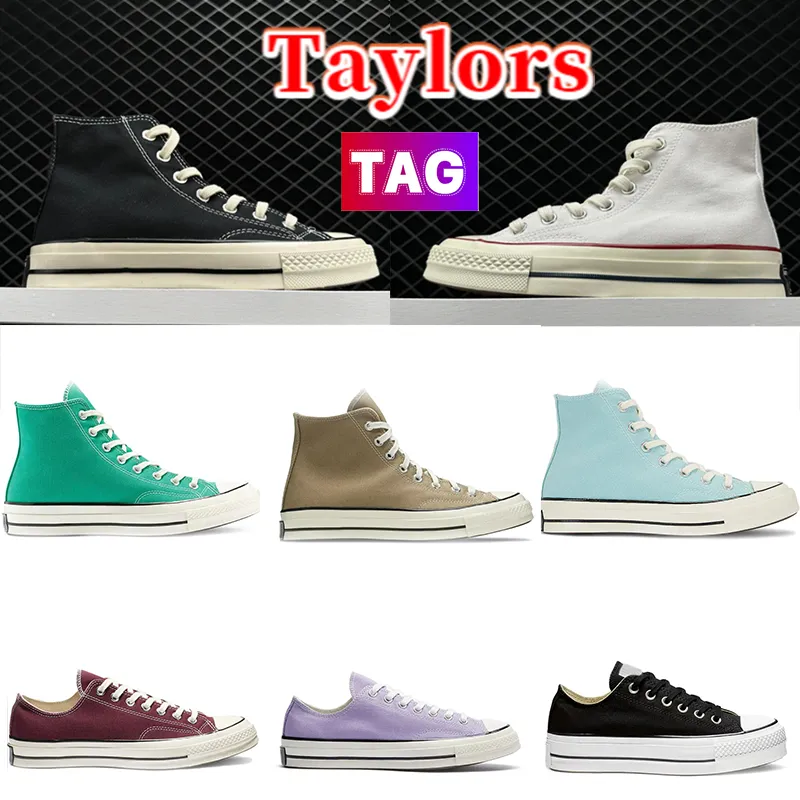 Taylors Sıradan Ayakkabı Erkek Kadınlar Yüksek Yıldız 70 Klasik Tuval Spor Ayakkabıları Ox Siyah Beyaz Parşömen Merhaba Karanlık Kök Kurt Gri Bordo Çöl Kargo Pembe Kumaş Sneaker