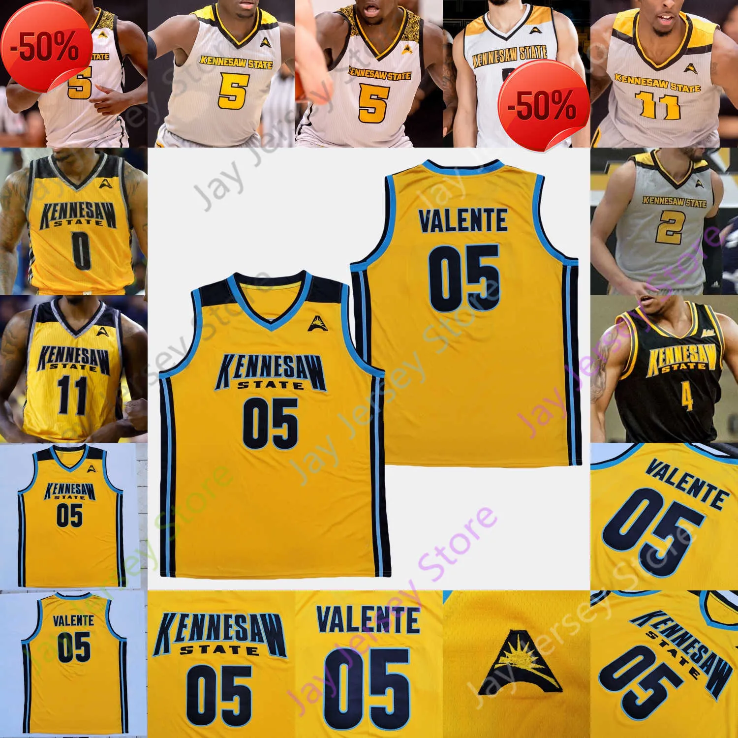 Kennesaw State Owls Basketball Jersey NCAA College Tyler Hooker