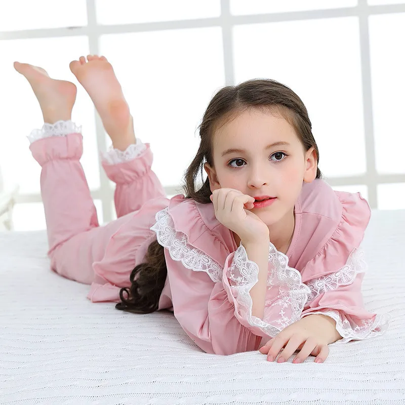 Pijamas de manga larga para bebés, ropa de dormir para niños, conjuntos de  pijamas de algodón para niños de 6, 8, 10, 12 y 14 años, otoño - AliExpress