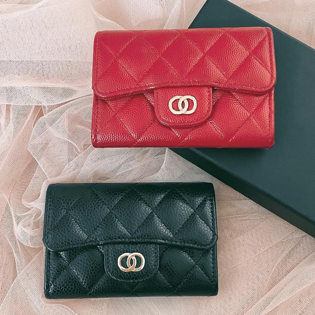 Lambskin moda havyar kanal cüzdan 2022 Çanta lüks kadın erkekler gerçek deri çanta tasarımcıları erkek cüzdanlar pasaport tutucular kart kılıfı anahtarlık kartı tutucu çanta