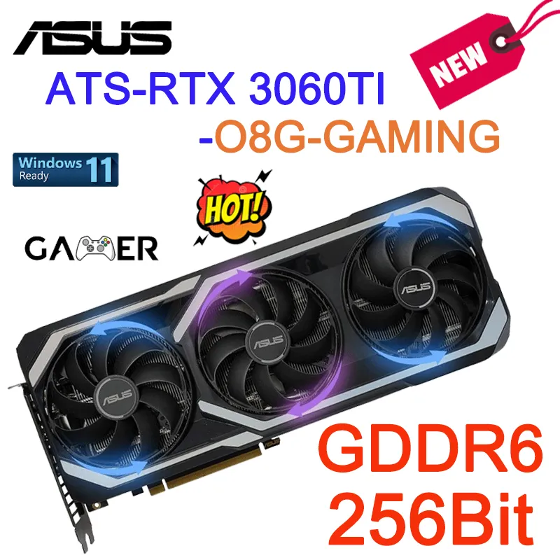 ASUS Dual-RTX3060TI-8G-MINI-V2 ATS-RTX3060 TI-O8G-GAMING TUF-RTX 3060 TI-O8-V2-GAMING VIDEO CARD GDDR6 256BIT GPUグラフィックカード