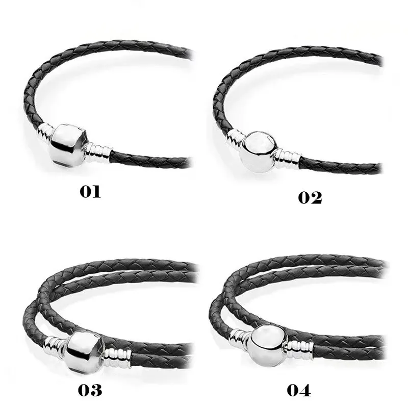 Das modische neue, beliebte Pandora-Einzel-Doppelschicht-Lederarmband eignet sich für die Herstellung von DIY-Charm-Armbändern für Damenschmuck