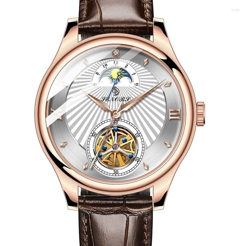 Armbanduhren Mechanische Uhr Männer Skeleton Tourbillon Autonatic Uhren Luxus Top Marke Herren Business Montre Homme Relogio 2023