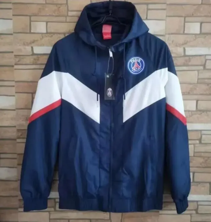 Paris Men manga longa de futebol com zíper completo Psgs Jaqueta com capuz Windbreaker 2022 2023 moletom com capuz jaquetas de futebol casaco Suor jaquetas com zíper