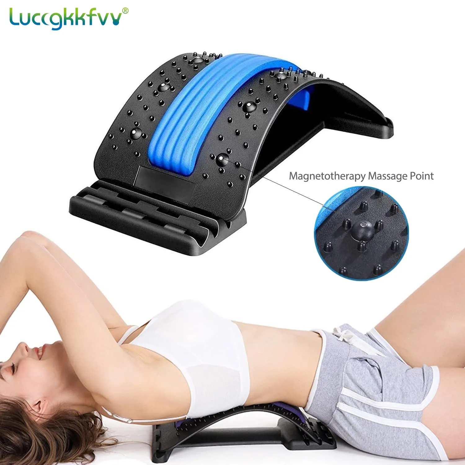 Back Massager Back Stretcher Magnetotherapy Massage Tools Stretch Fitness Lumbar Support Relaxation Spine Pain Relief 230310