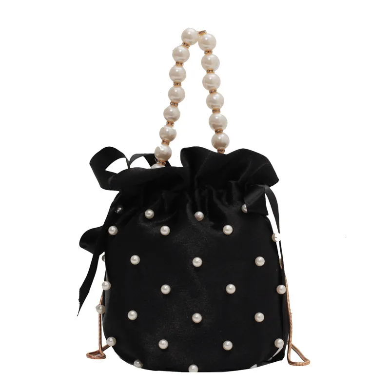 Вечерние сумки бренд плечо для женщин высококачественная роскошная женская сумочка черная бусинка имитация