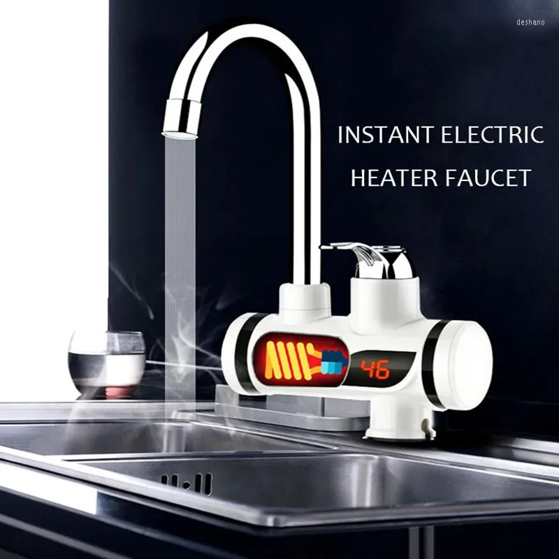 Kitchen Faucets 3000W Electric Instant Heating Faucet Water Heater Tap Cold Tankless With LED Digital Temperature Display