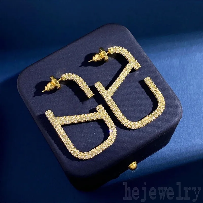 Hyperbole Plated Gold Ladies Stud Earings For Teen Girls 12-14 år FLAPPLING DIAMOND HIP HOP Silver Plated Metal Diamond Earrings Boho Classic ZB031 E23