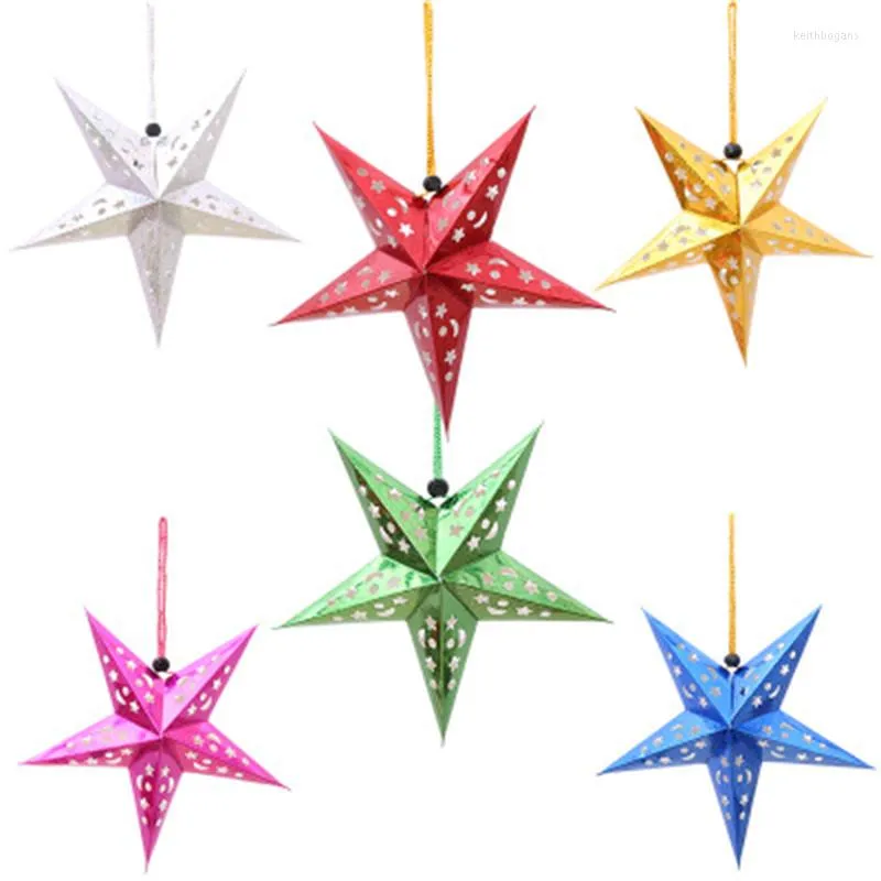 Decorazioni natalizie Anno 2023 Colore 30 cm Pentagramma laser stereo Buon albero per la decorazione artigianale regalo domestico