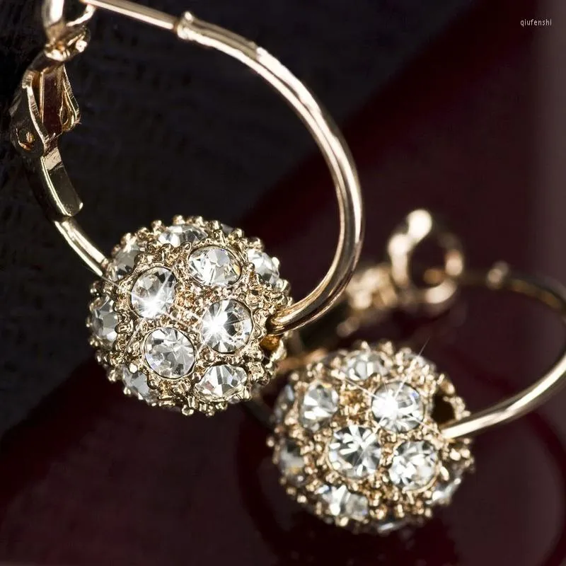 Kolczyki Dangle Crystal Ball for Women Lucky Transfer Peads wielokolorowy Birthstone Wedding Biżuteria Walentynki Walentynki Prezent