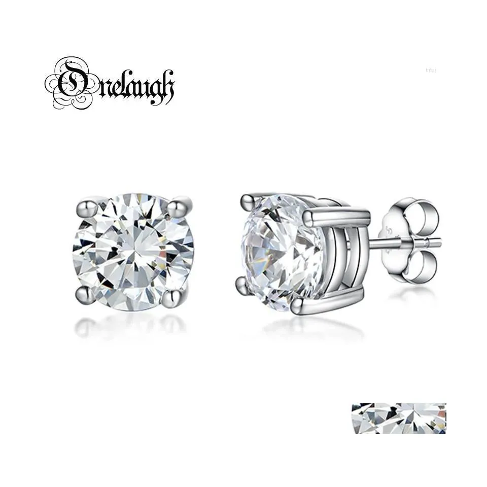 Pendientes de tuerca de joyería Onelaugh 925 Sterling Sier Diamond para mujer Total 1.0Ct D Color Gra Mossanite Gem Joyería de boda Regalo Gota Dhcg8