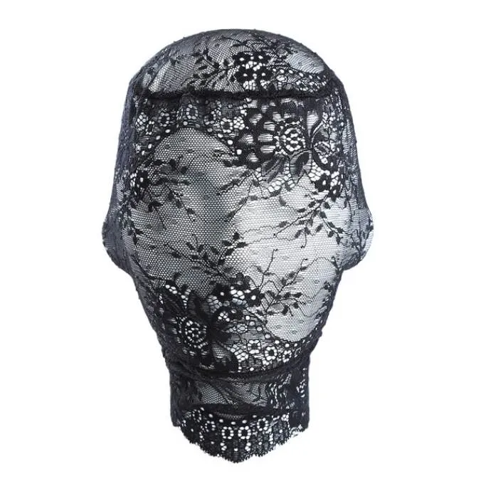 Women Sexy Black Lace Mask Masquerade Party Mask Unisex Adult Lace Full Face Hood Head Cover Festival Halloween Cosplay Eye Mask