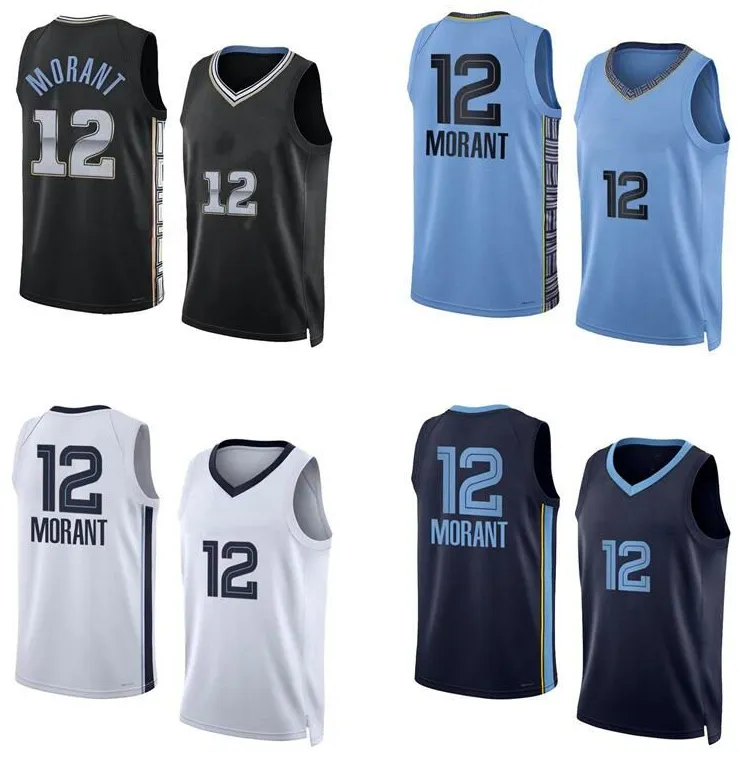 Maillot de basket Ja Morant S-XXL 2022-23 Hommes Femmes Maillots de ville jeunesse bleu blanc noir vert