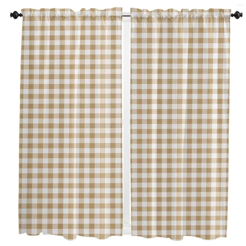 Curtain Lattice Simple Plaid Curtains For Living Room Bedroom Kitchen The Kids Window Treatments Drapes