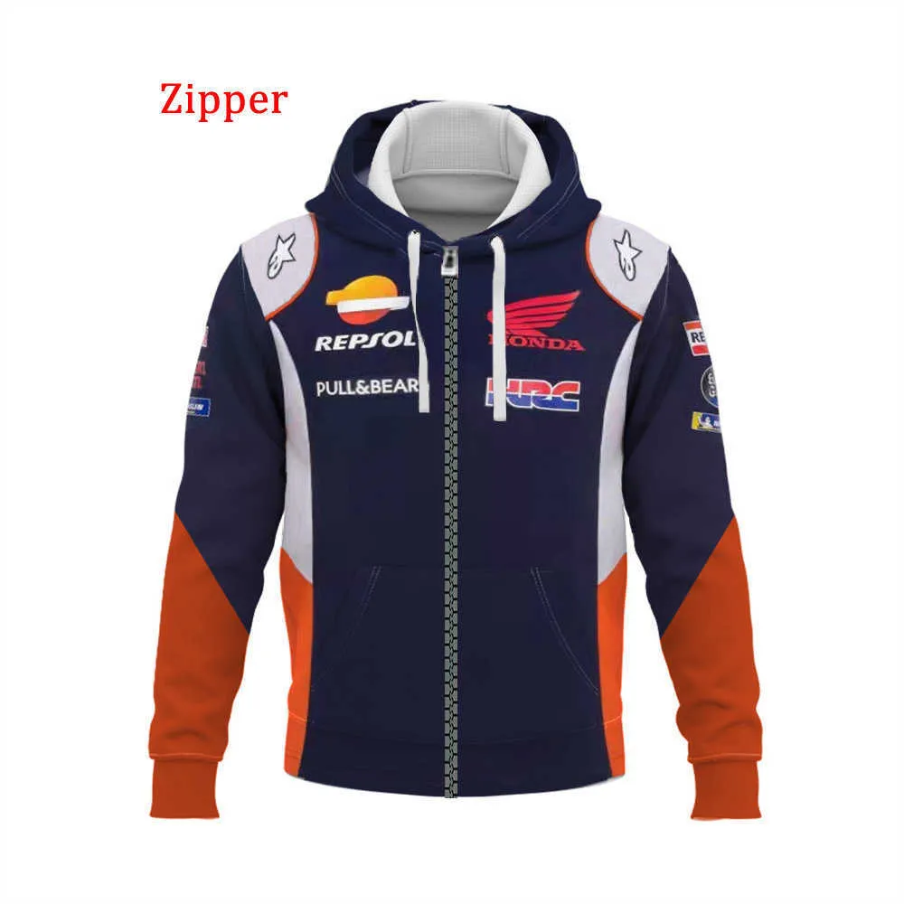 2023 Новый гоночный набор F1 с длинным рукавом мужской толстовки мужской толстовины Formula 1 костюм на молнии.