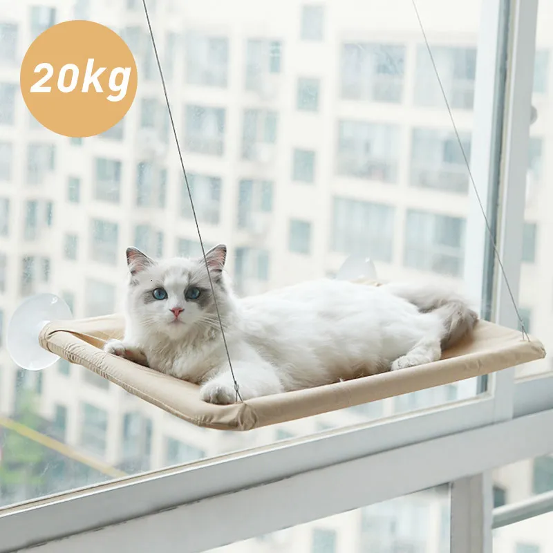猫のベッド家具ペットハンモックハンモックハンギングベッド20kgの快適なサニーウィンドウシートマウント子猫クライミングフレームアクセサリー230309