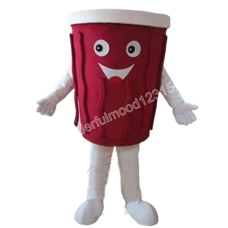 Schattige mooie koffiebek mascotte kostuums Carnival Hallowen Gifts unisex outdoor advertising outfit pak vakantie coulten streepjes karakter mascotte pak