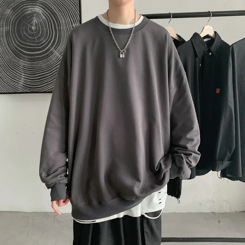 Herrtröjor tröjor tröjor tröja mens svart vit hip hop punk pullover streetwear casual mode kläder mens överdimensionerade koreanska haraj 230310