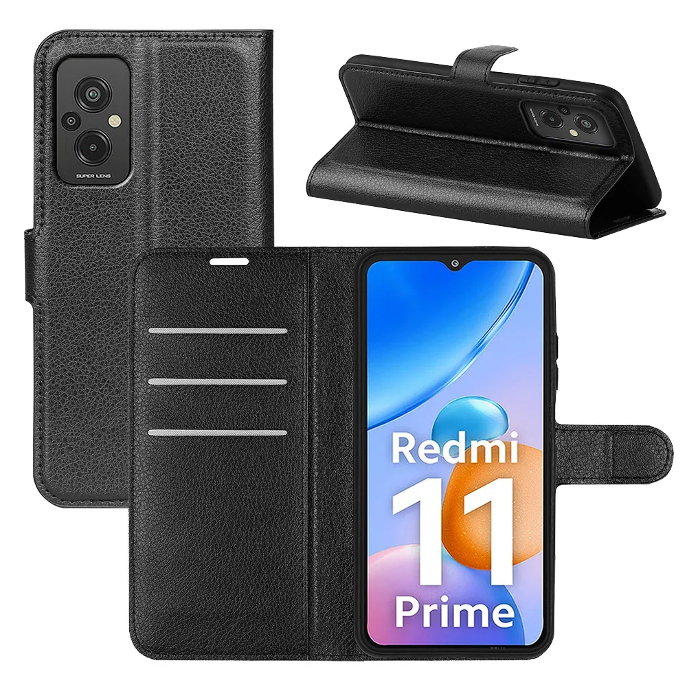 الحالات الهاتفية لـ Xiaomi 13 12c Poco M5 Redmi K60 K50 A1 Note 12 Pro Plus 5g Ultra Lychee Wallet Wallet Case Funda