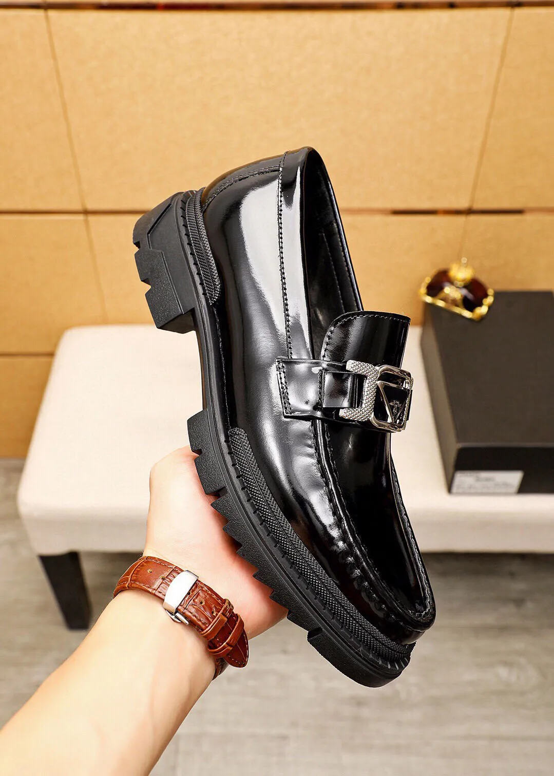 2023 Mens Dress Shoes Business Leather Leather Invalible Oxfords Male Male Brand Office Flats Footwear Mocassin Homme Size 38-45