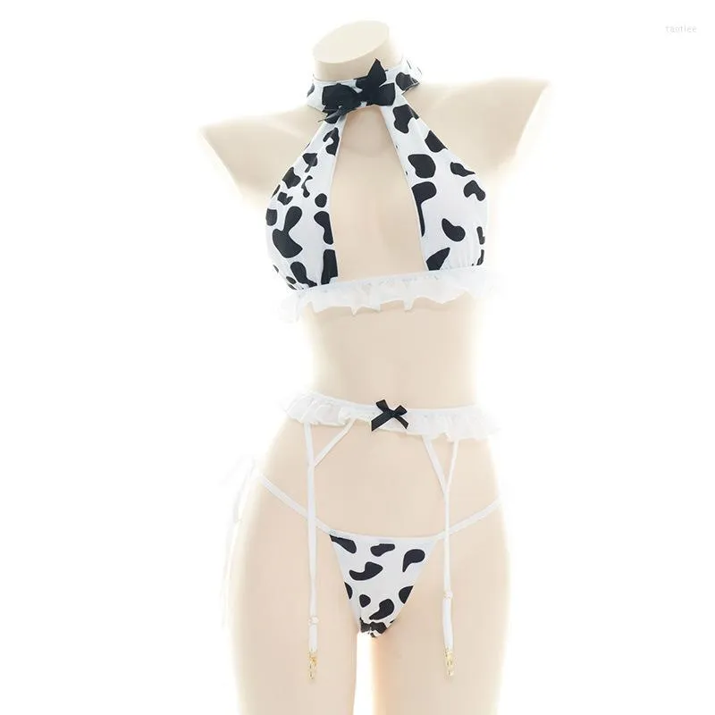 Anime Sexy Cow Cosplay Lingerie Set for Women Bra Panty Garter Nylon  Polyester from Dhgate Bras Sets