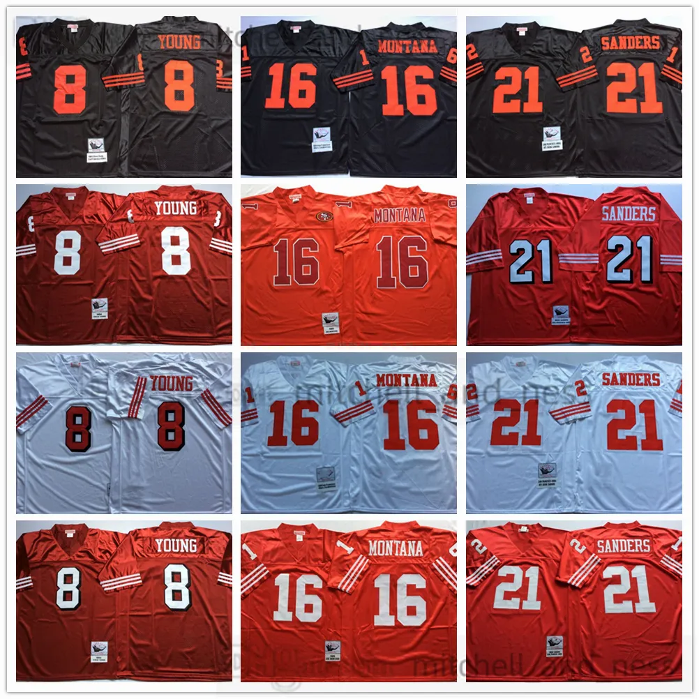 Clássico Vintage 1990 College Football 8 Steve Young Jersey Vintage 16 Joe Montana 21 Deion Sanders 20 L0VILLE 32 WATTERS 51 NORTON Costurado Jerseys