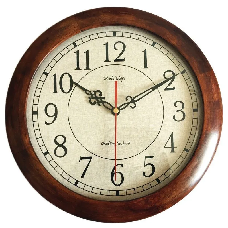 Wall Clocks Japanese Style Wall Clock Vintage Wood Clock Mechanism Wall Watches Home Decor Bedroom Silent Living Room Duvar Saati Gift FZ569 230310