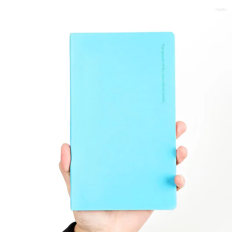 Pure Color Brief Office Business Fashion Soft Pu Leather Notebook 125 210mm Fodrat 80 Sheets