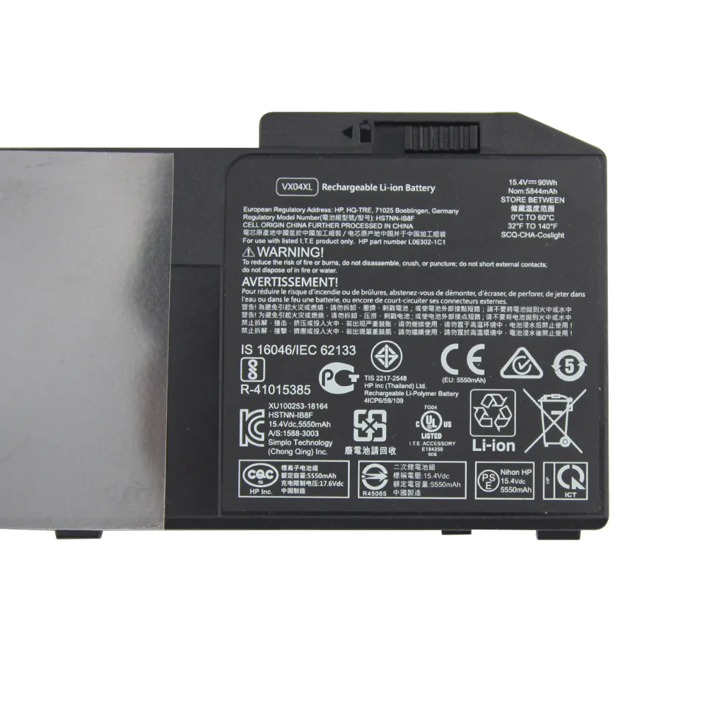 Tablet PC Batteries VX04XL Laptop Battery for Hp ZBook 15 G5 G6 Series L05766-850 L05766-855 90WH HSTNN-IB8F HSN-Q13C HSTNN-1B8F