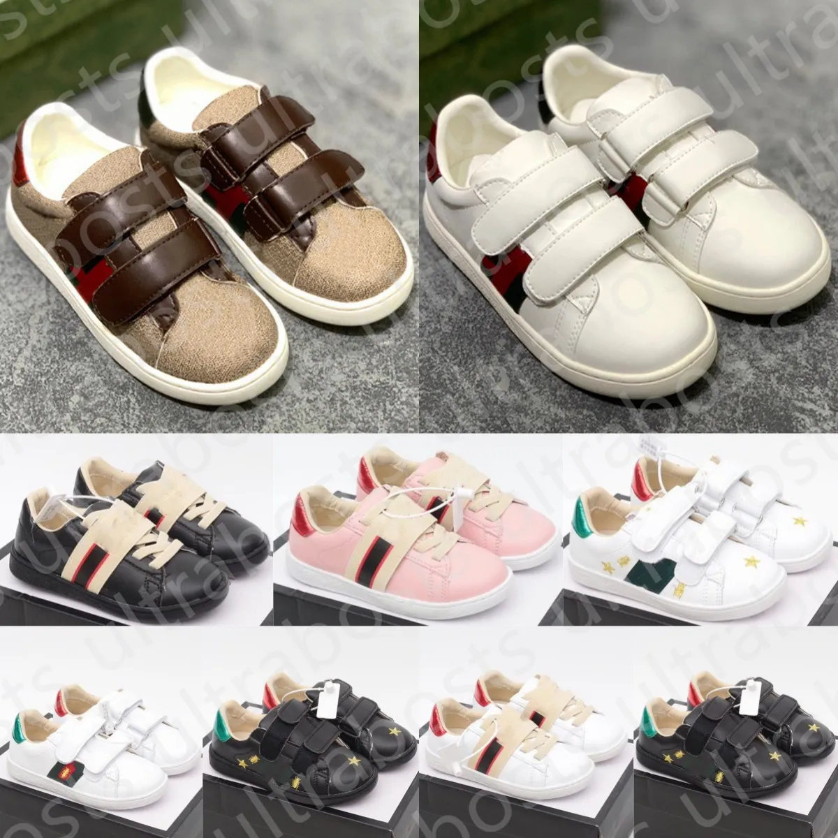 Kids Shoes Designer Casual Bee Trainers Toddler Baby Shoe Kid Youth Sneaker Infants Boys Girls Children Black White Pink Luxury Brands Sneakers A9NF#