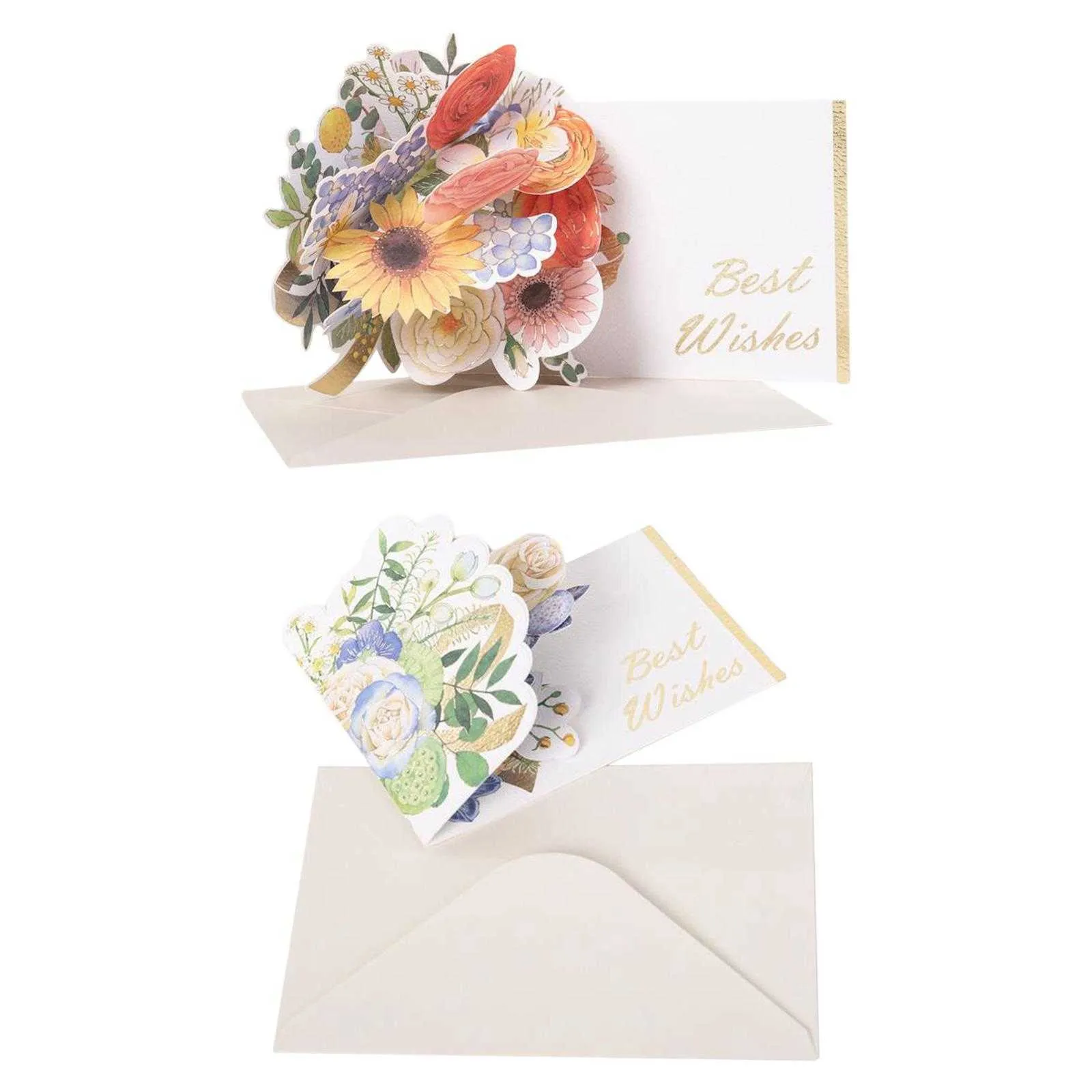 Cartes-cadeaux Creative Fleur Carte De Voeux Décor Anniversaire Cadeau 3D Fête Des Mères Carte Popup Carte pour Nouvel An Mariage Saint Valentin Famille Femme Z0310