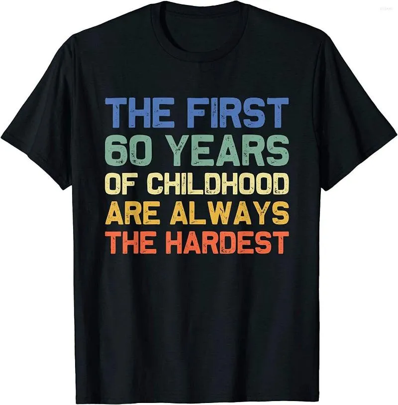 T-shirts pour hommes Les premiers 60 ans 60ème Chemise en coton à col rond Hommes Casual T-shirts à manches courtes Tops Drop