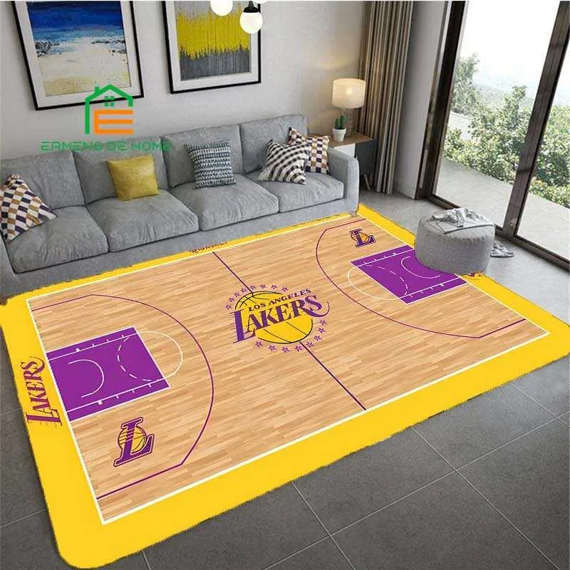 Carpets Basketball Court Pattern Rug for Bedroom Living Room Carpet for Kitchen Floor Mats Home Decor Non-Slip Floor Pad Rug 15 Sizes R230918