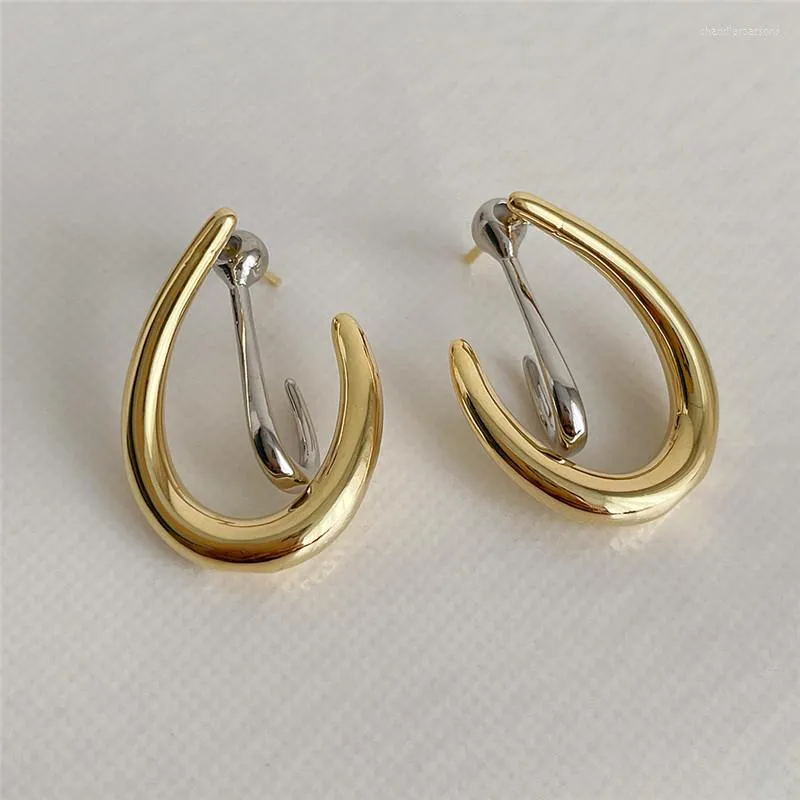 Stud Earrings 2023 Minimalist Twisted Design Gold Silver Hit Color Metal Drop For Women Girl Geometric Party Jewelry Gifts