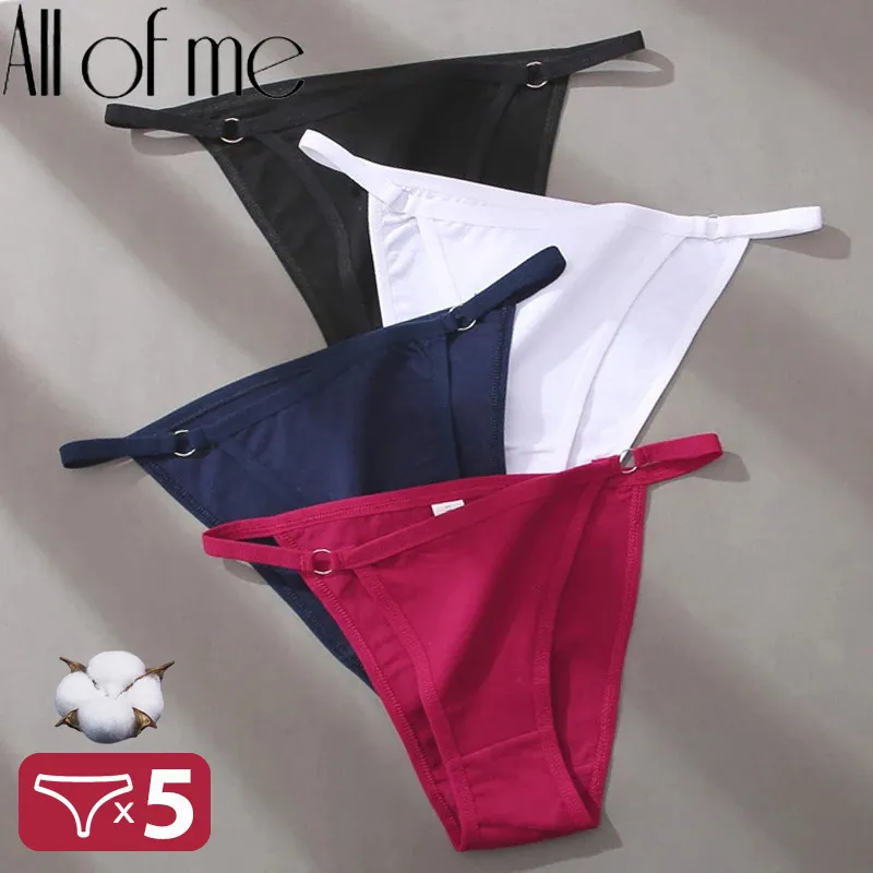 Bragas de mujer 5PCSSet Ropa interior sexy Bragas de algodón Lencería de mujer Calzoncillos femeninos Diseño de aro Calzoncillos de cintura Bikini íntimo Panty Mujer 230310