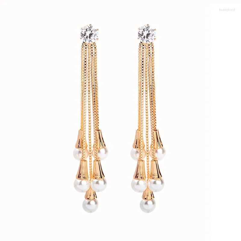 Dangle Earrings Mother's Day Special Offer Senior Custom Alloy Tassels Drop Imitation Pearls Fashion Jewelry Accessory