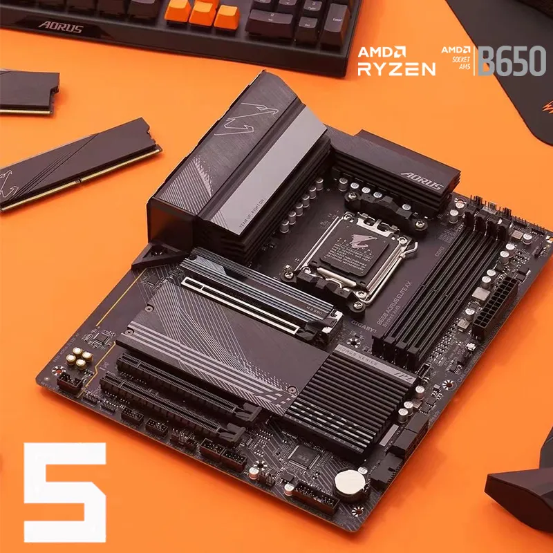 Carte mère AM5 DDR5 AMD Gigabyte B650 AORUS ELITE AX Carte mère AMD B650 Prise en charge AM5 AMD Ryzen 7000 Series M.2 128 Go Socket AM5